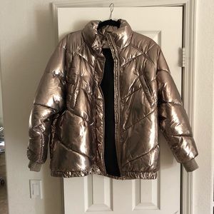 H&M puff jacket in Gold